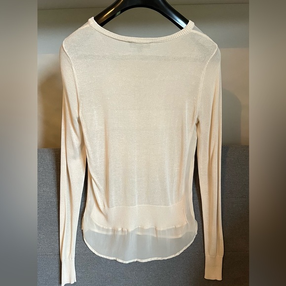 APANAGE cream fine knit sweater, hi-low style,  in size Small - Picture 2 of 8